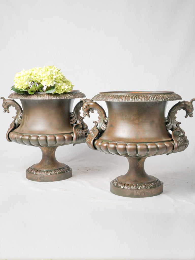 19th-Century French Cast Iron Planters by Alfred Corneau Charleville