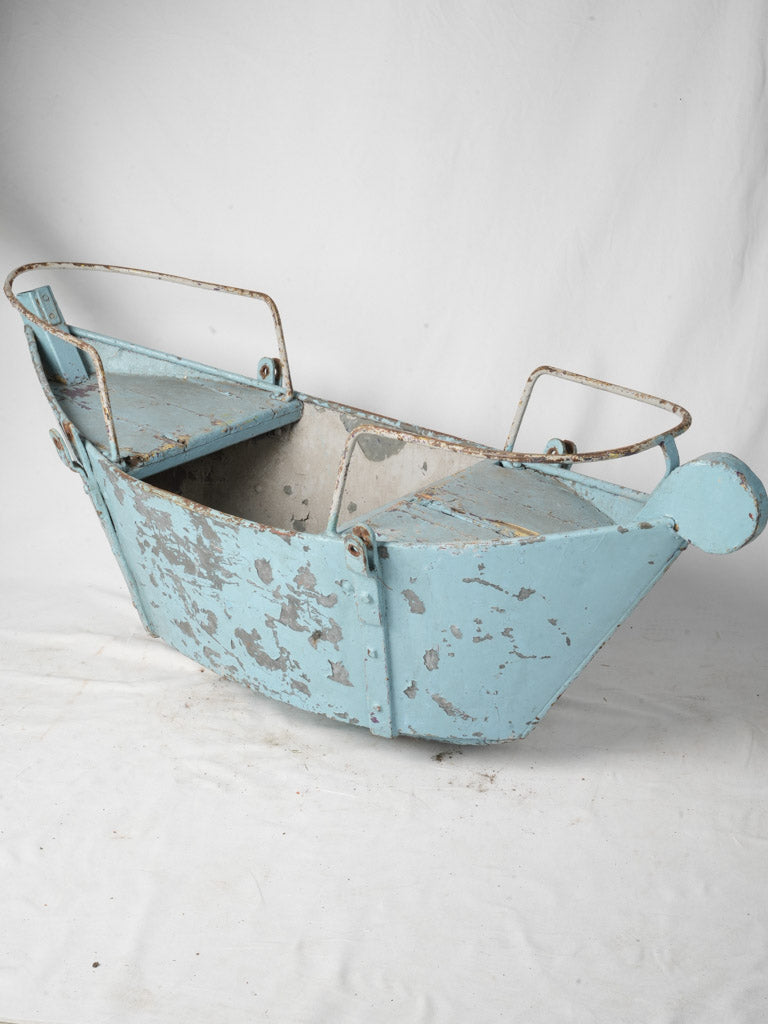 Vintage 1950s blue swing basket