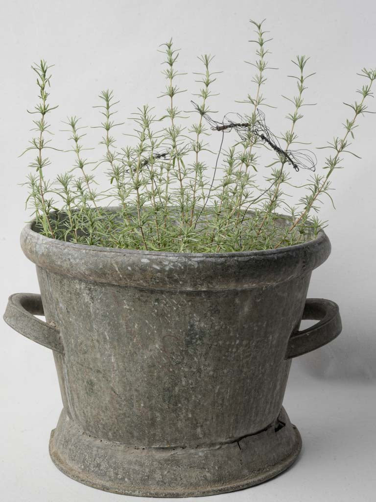 Rustic vintage zinc cachepot  
