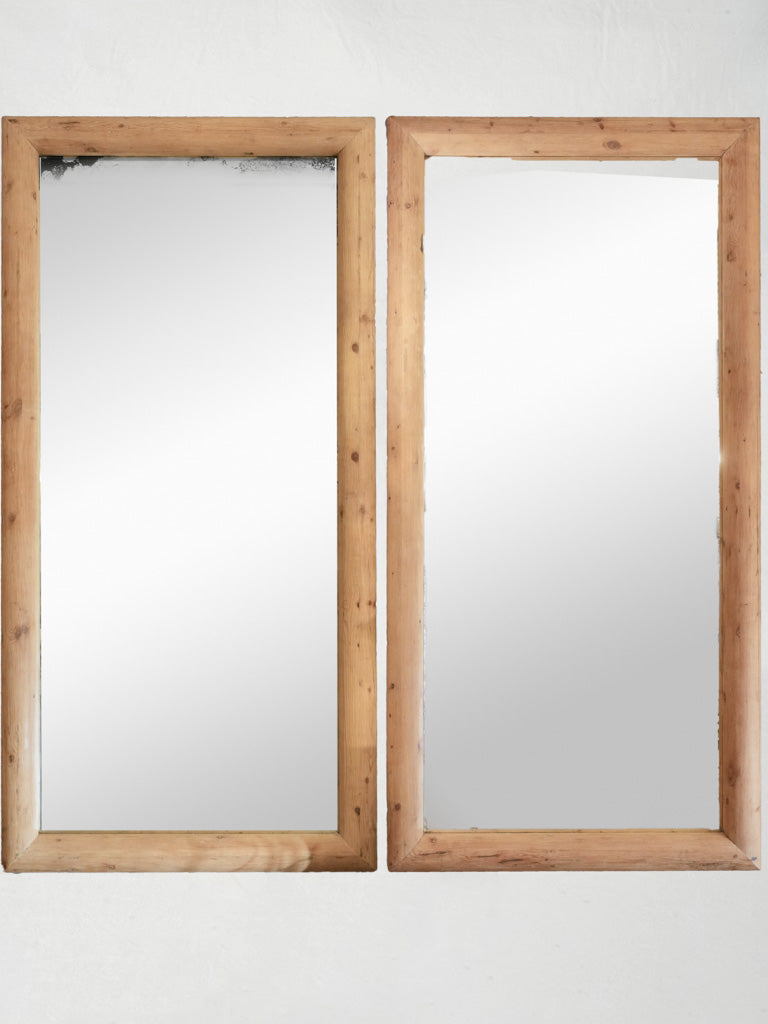 Antique chic mirrors with oak frames