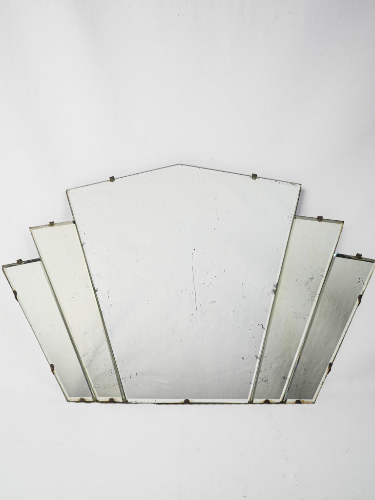 Vintage French beveled Art Deco mirror