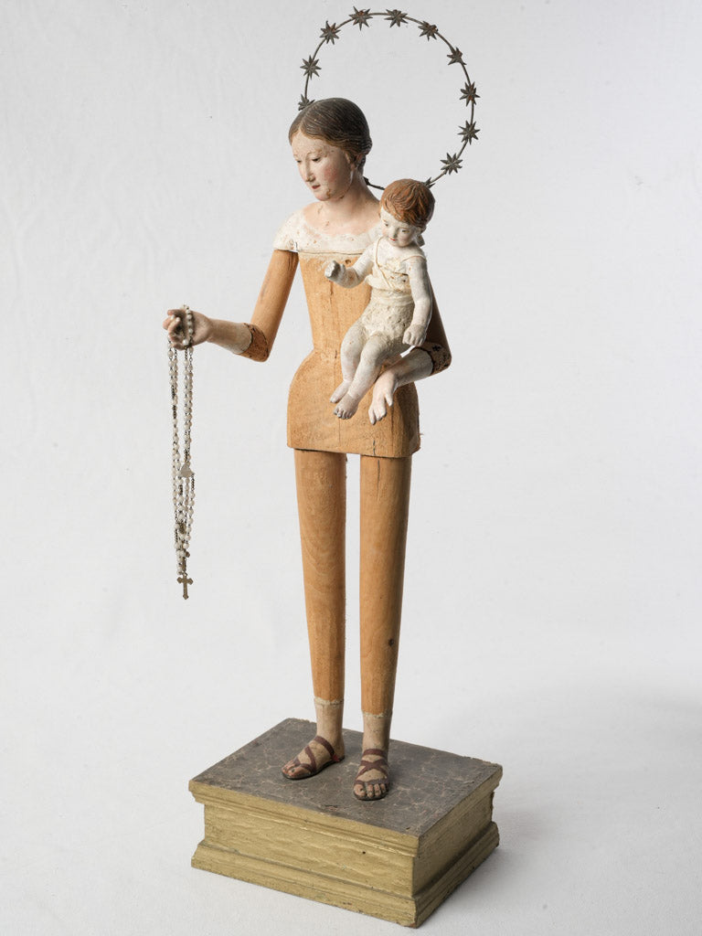 Antique carved processional statue