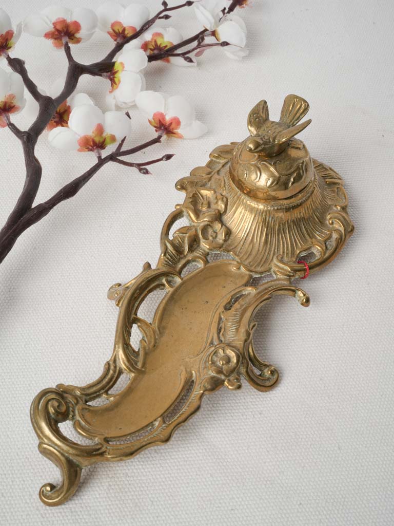 Elegant gilt brass pen tray