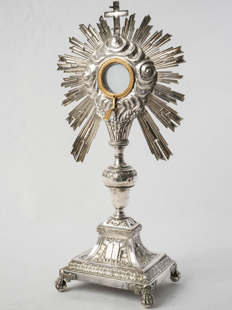 Antique French silvered monstrance