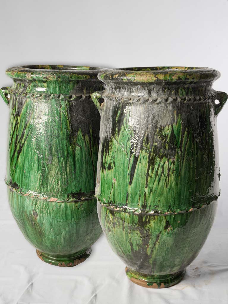 Antique glazed ceramic Mediterranean pots