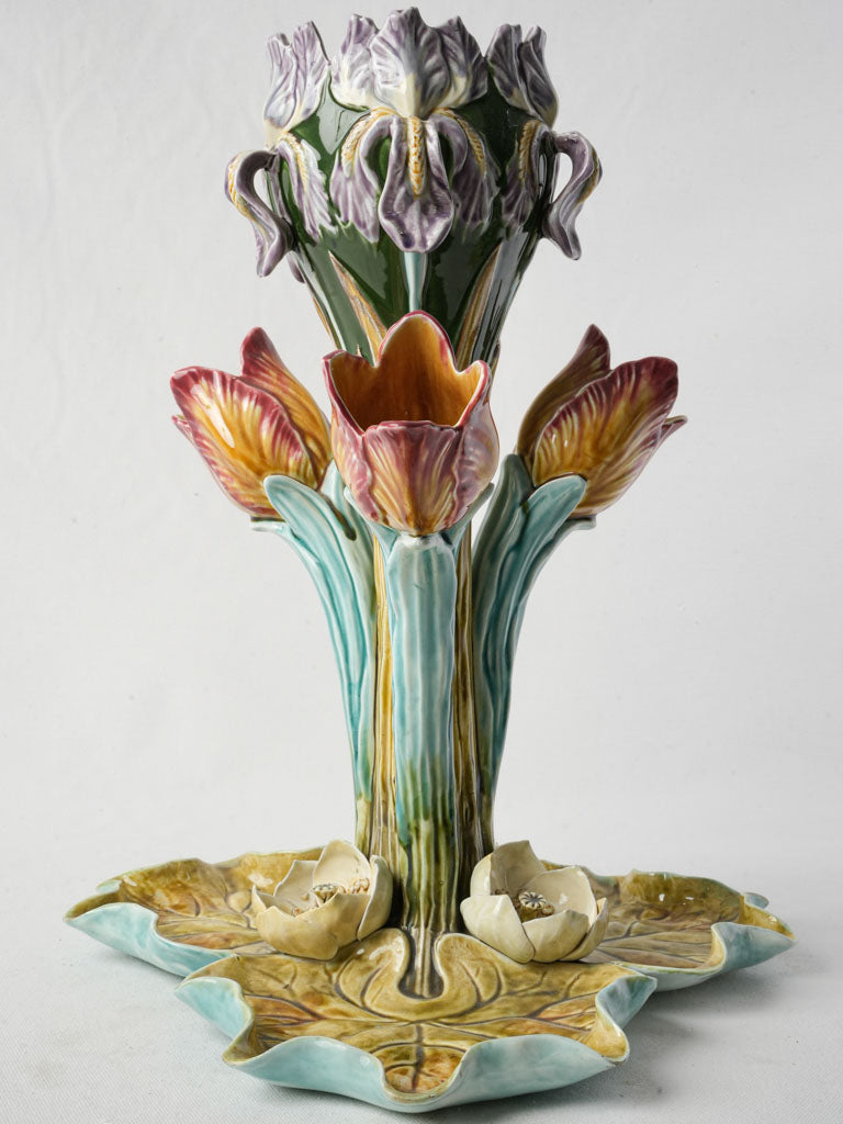 Vintage French Majolica Vase  