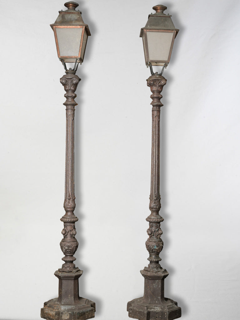 Majestic antique cast iron lampposts