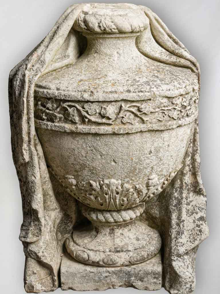 Antique limestone garden urn  