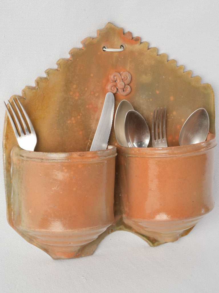 Early 20th-Century Terracotta Cutlery Strainer - 11½"