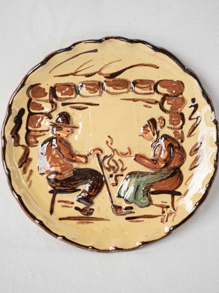 Provençal Hand-Painted Decorative Relief Plate Signed Géry - 9"