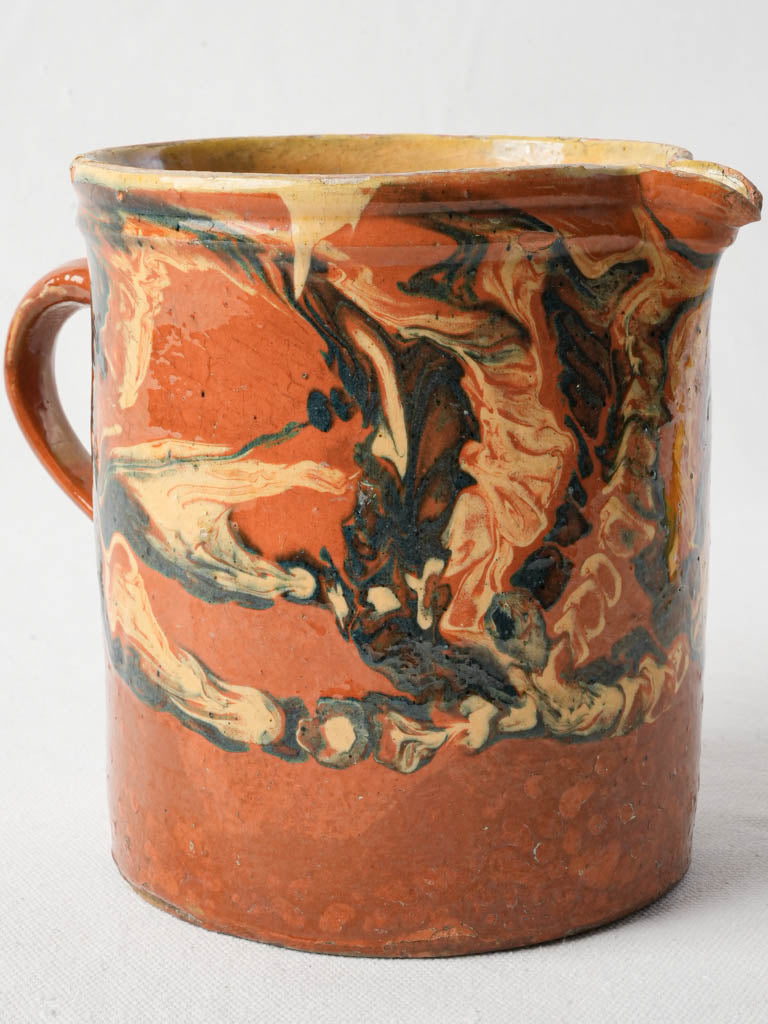 Late 19th-Century Pitcher from Savoy w/ Jaspe Glaze - 6¾"