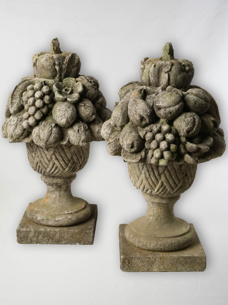 Vintage reconstituted stone finials