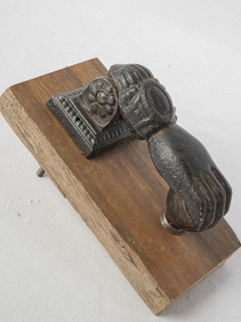 Whimsical Late 19th-Century Fench Cast Iron Hand-shaped Door Knocker - 6"