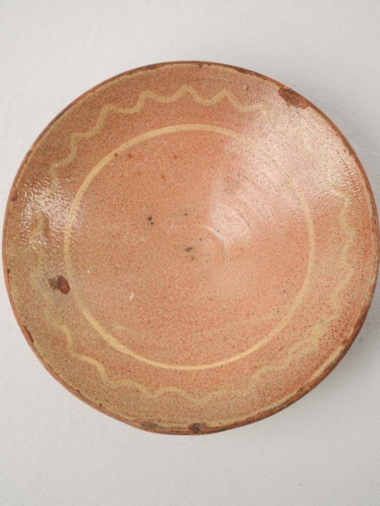 Antique Provençal terracotta omelette plate