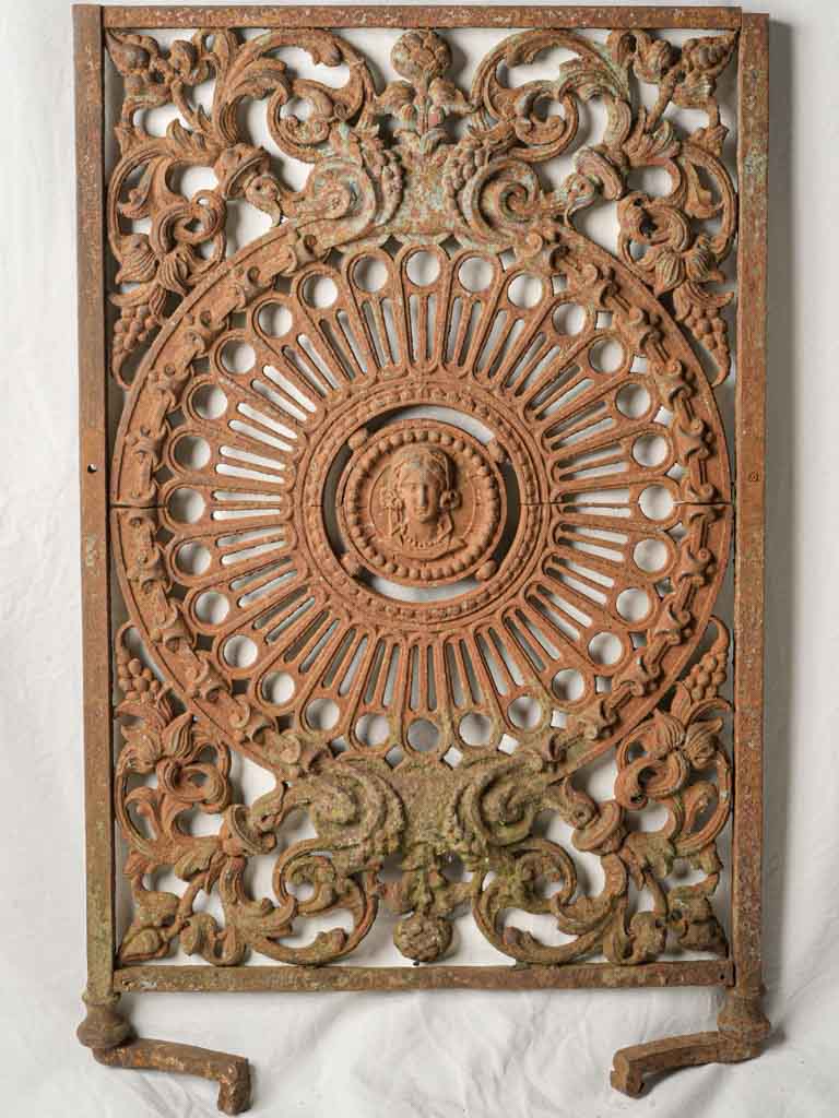 Antique ornate iron gate element