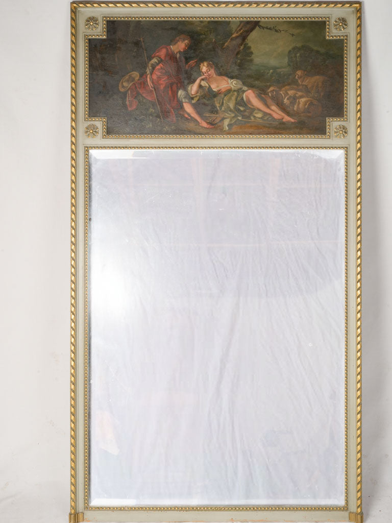 Antique Louis XVI-style trumeau mirror