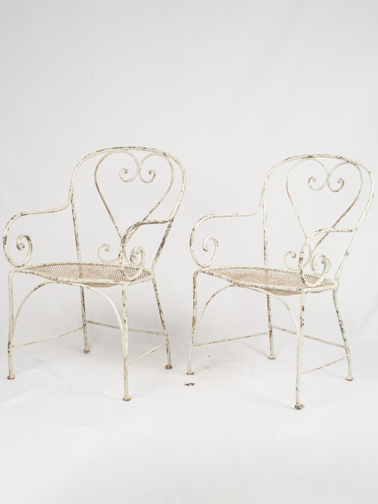 Antique French Wrought Iron Garden Armchairs