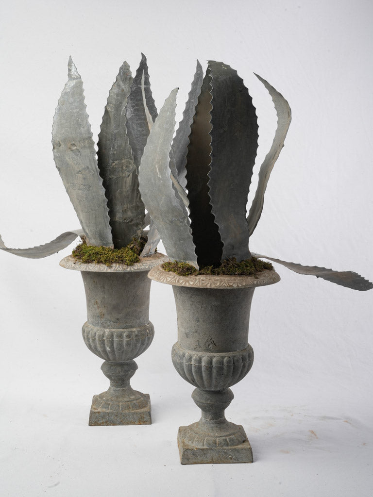 Elegant antique zinc sculptures