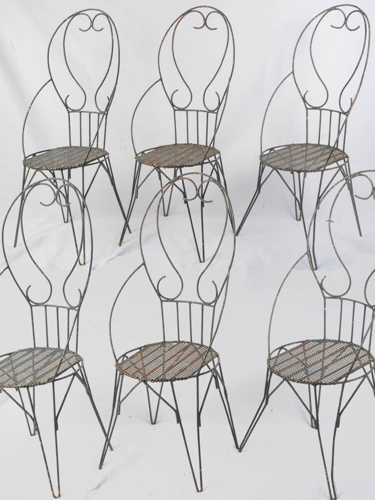 Vintage French wrought iron chairs  