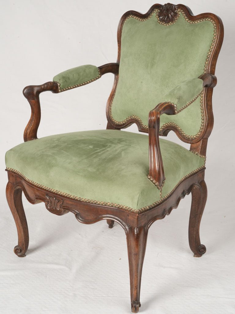 Elegant walnut Louis XV armchair  