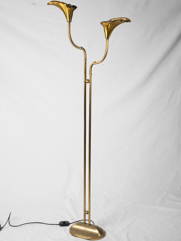 Vintage mid-century brass floor lamp