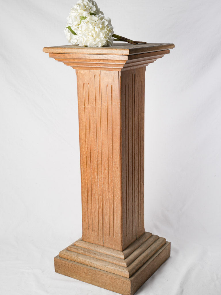 Elegant vintage oak display pedestal