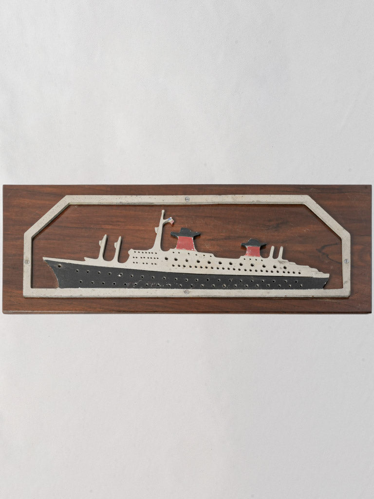 Vintage handcrafted wooden cruise ship model