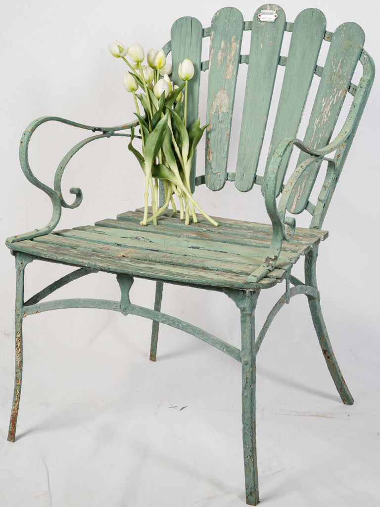 Vintage wrought iron garden armchair  