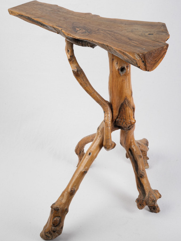 Rustic vintage olive wood console