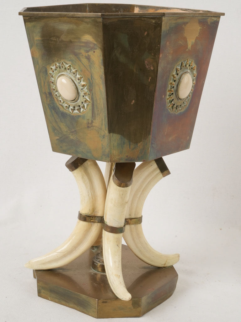 1970s Bone & Brass Jardinière Attributed to Anthony Redmile - 14¼"