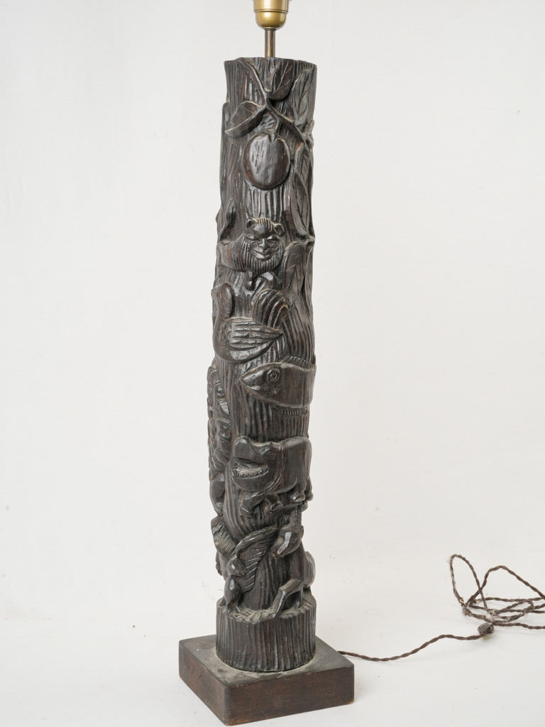 Large Sculpted Ebony Lamp Base - Africa (Gabon) 42½"