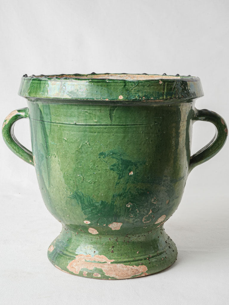 Antique green terracotta jardiniere
