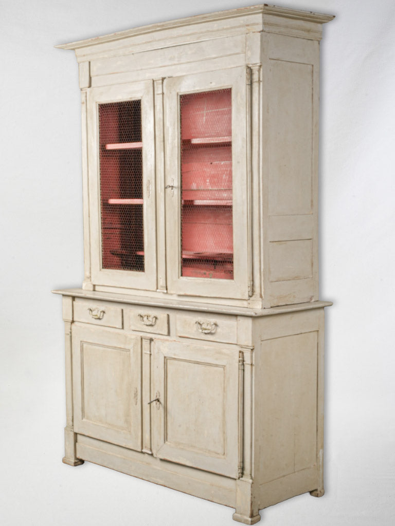Antique neoclassical oak hutch