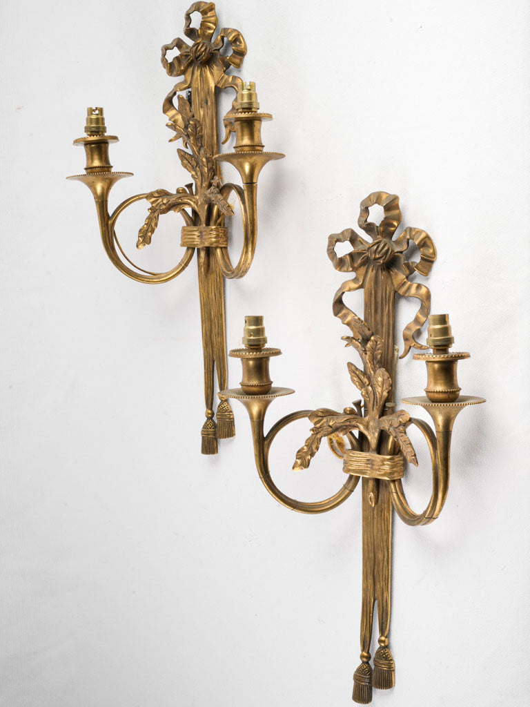 Antique gilt bronze wall sconces
