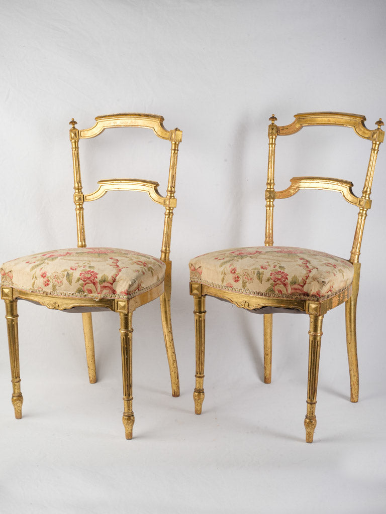 Antique gilded wood side chair