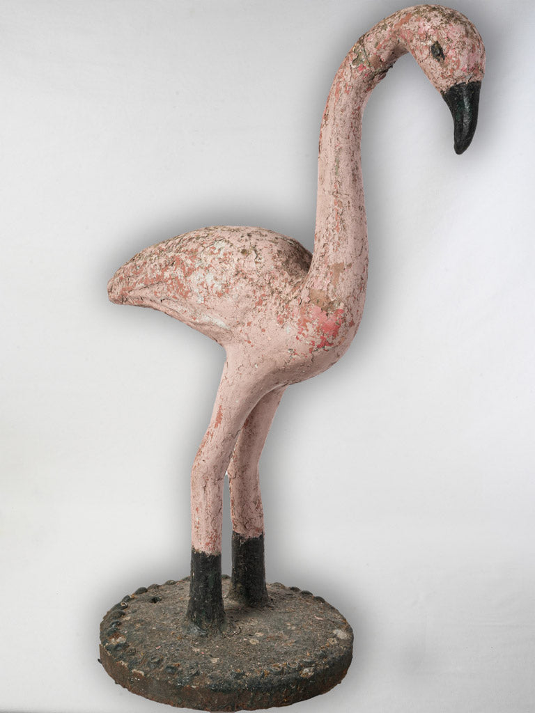Vintage elegant garden sculpture flamingo