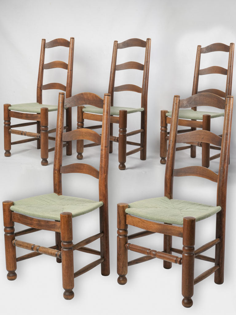 Rustic vintage Provençal ladder-back chairs  