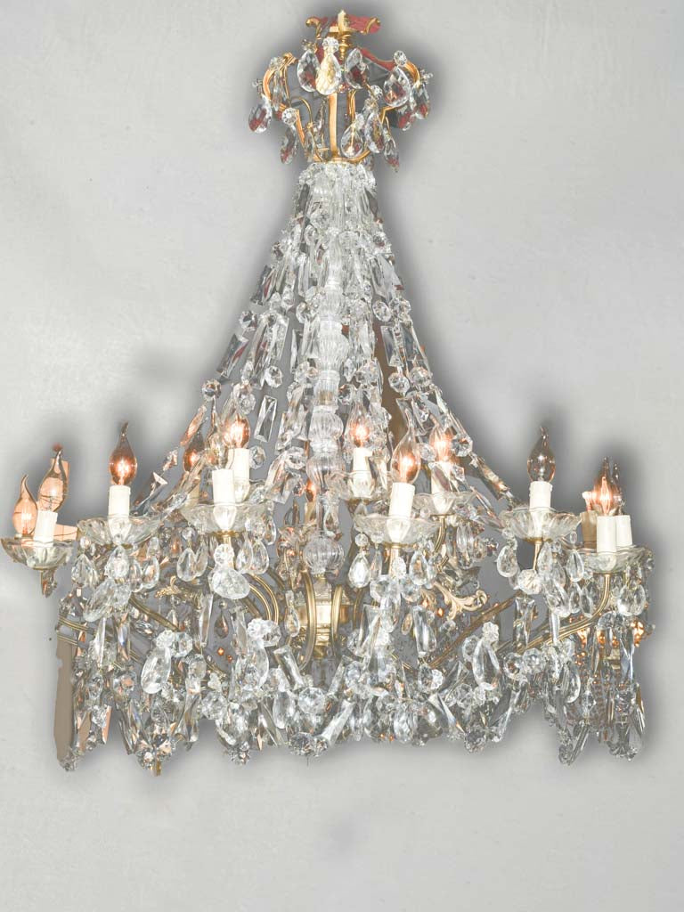 Antique bronze glass chandelier