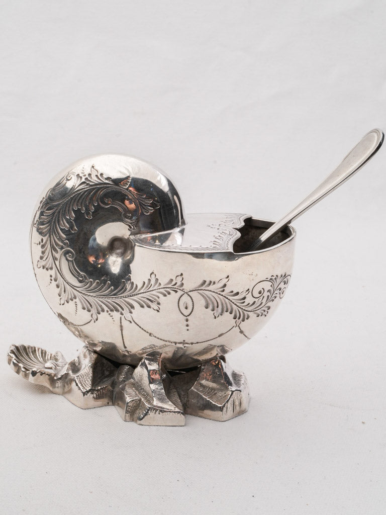 Antique elegant silverplate spoon warmer
