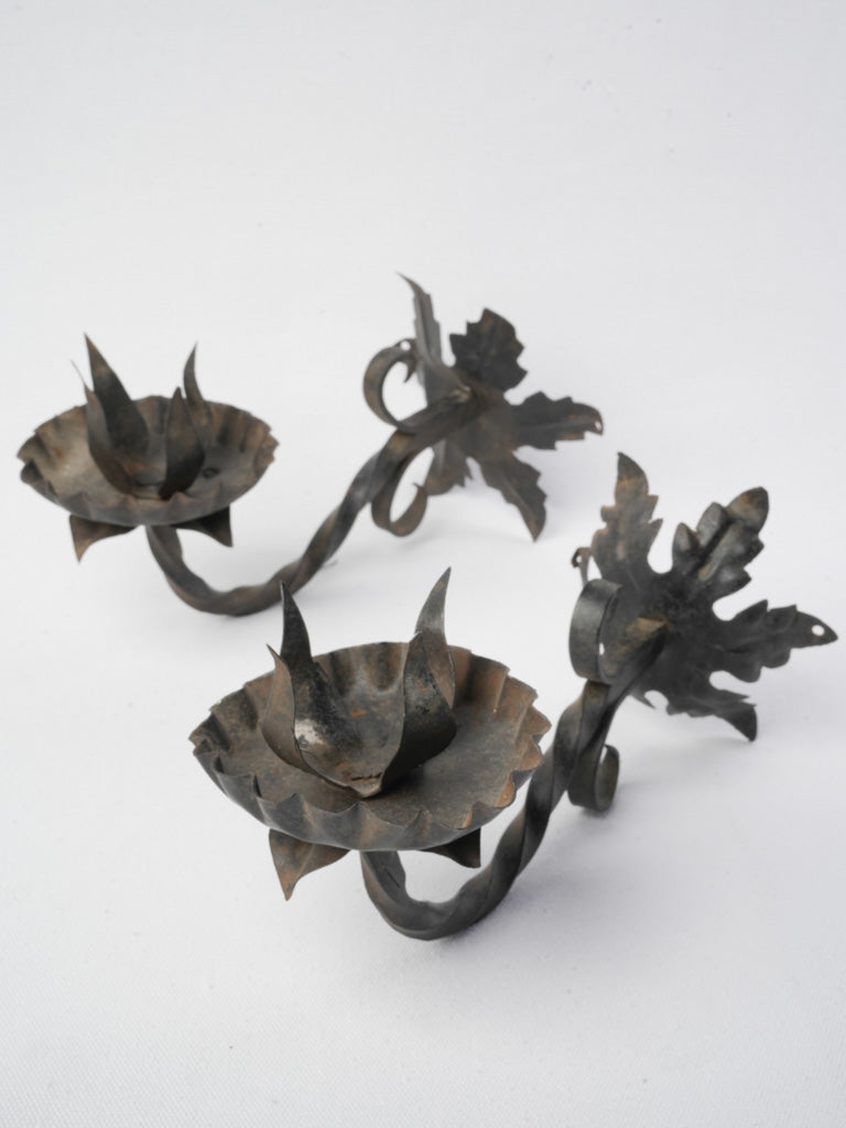 Vintage wrought iron wall sconces  