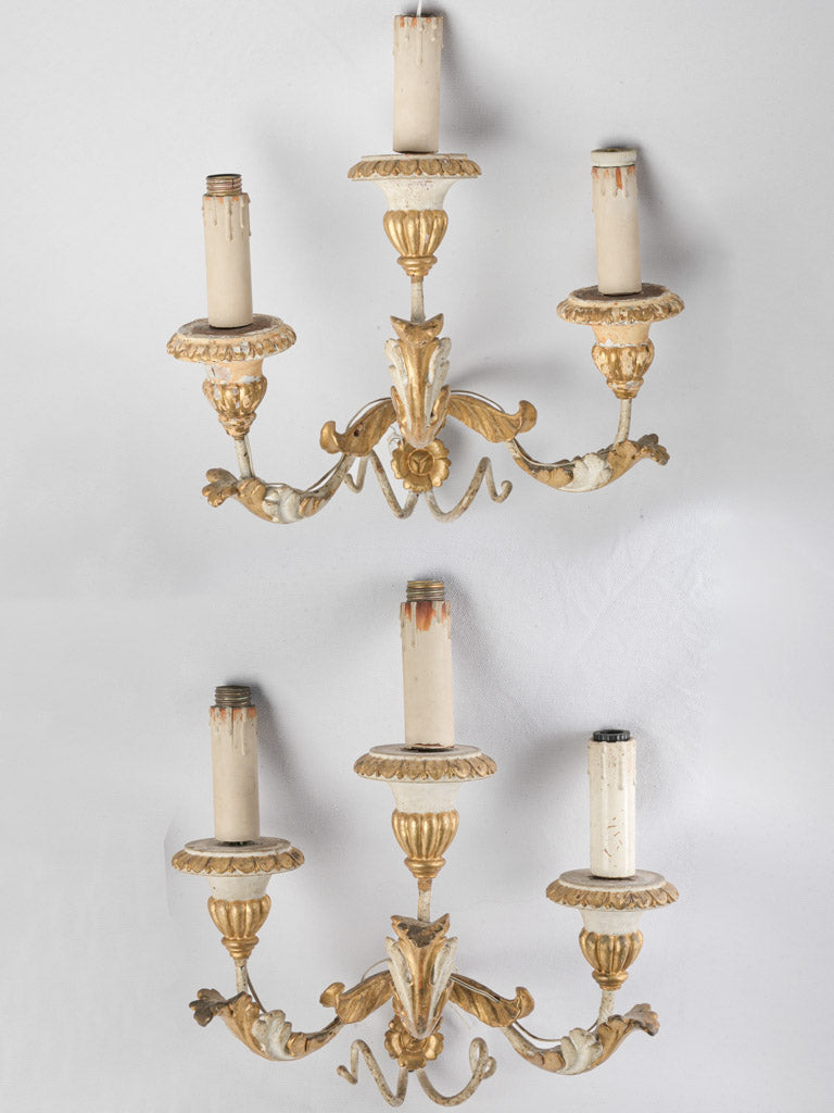 Exquisite antique Italian wall sconces