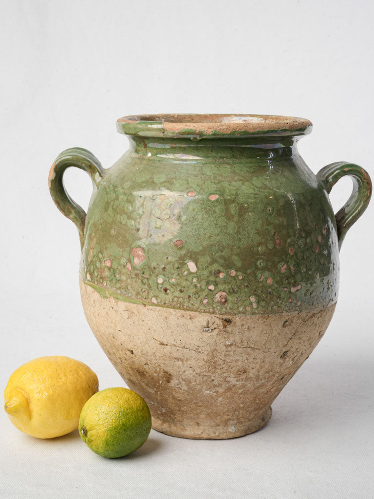 Antique French terracotta confit pot