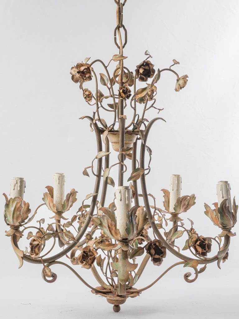 Vintage iron floral chandelier