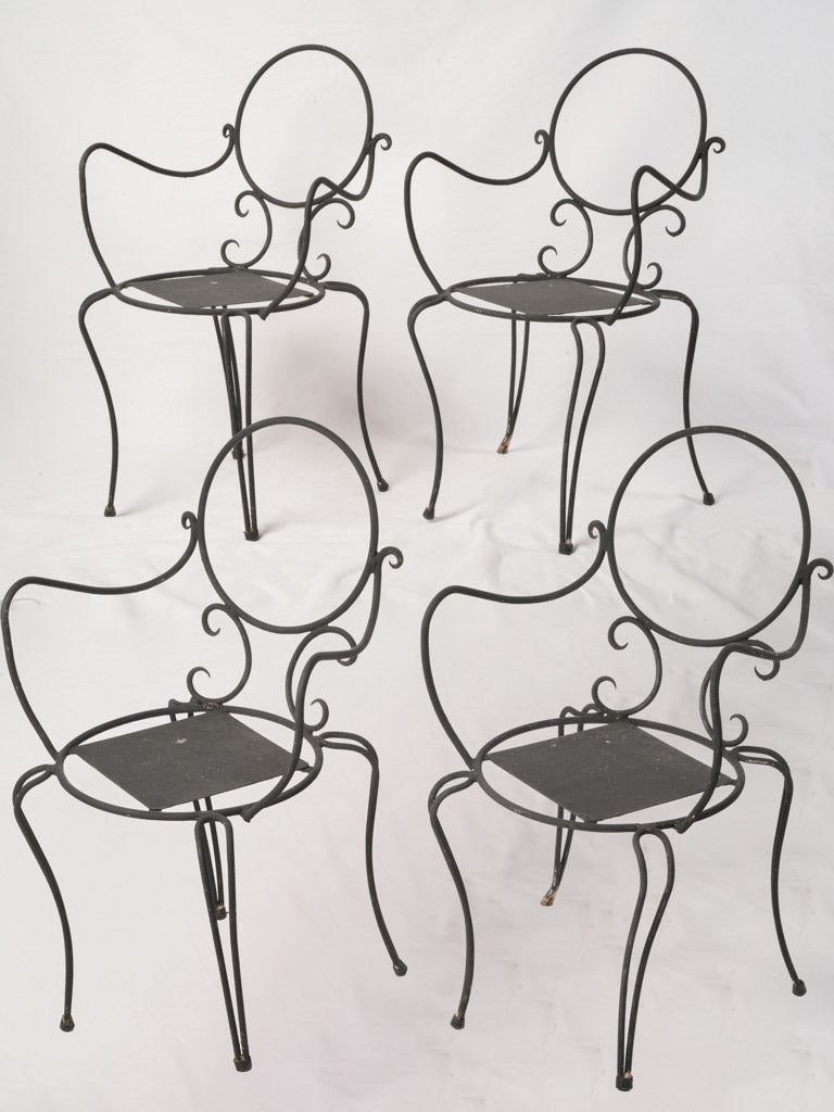 Elegant wrought iron garden chairs