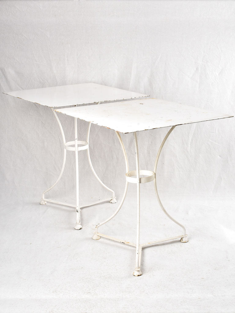 Vintage iron square garden tables